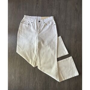 Talbots Petites Boot Leg Straight Leg Stretch Denim‎ White Pants Size 2P
